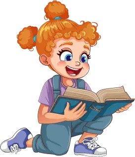 Dívka čte vkleče