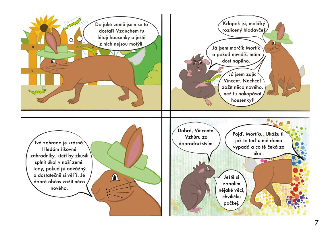 Ukázka stránky z komiksu Rychlomalůvky